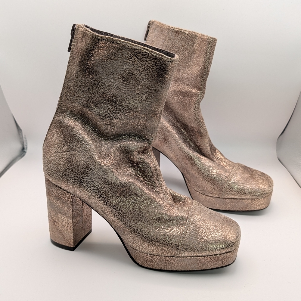 Free People Metallic Ankle Boots